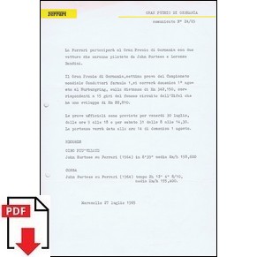 1965 Ferrari press release n°24/65 Gran Premio di Germania (Comunicato stampa) PDF (it)